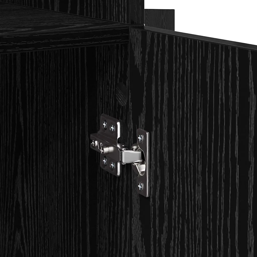 Credenza Rovere Nero 80 x 42,5 x 185 cm Legno multistrato 3402634