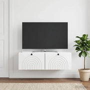 Mobile Porta TV da Muro Bianco Lucido 98 x 41 x 30 cm 898189