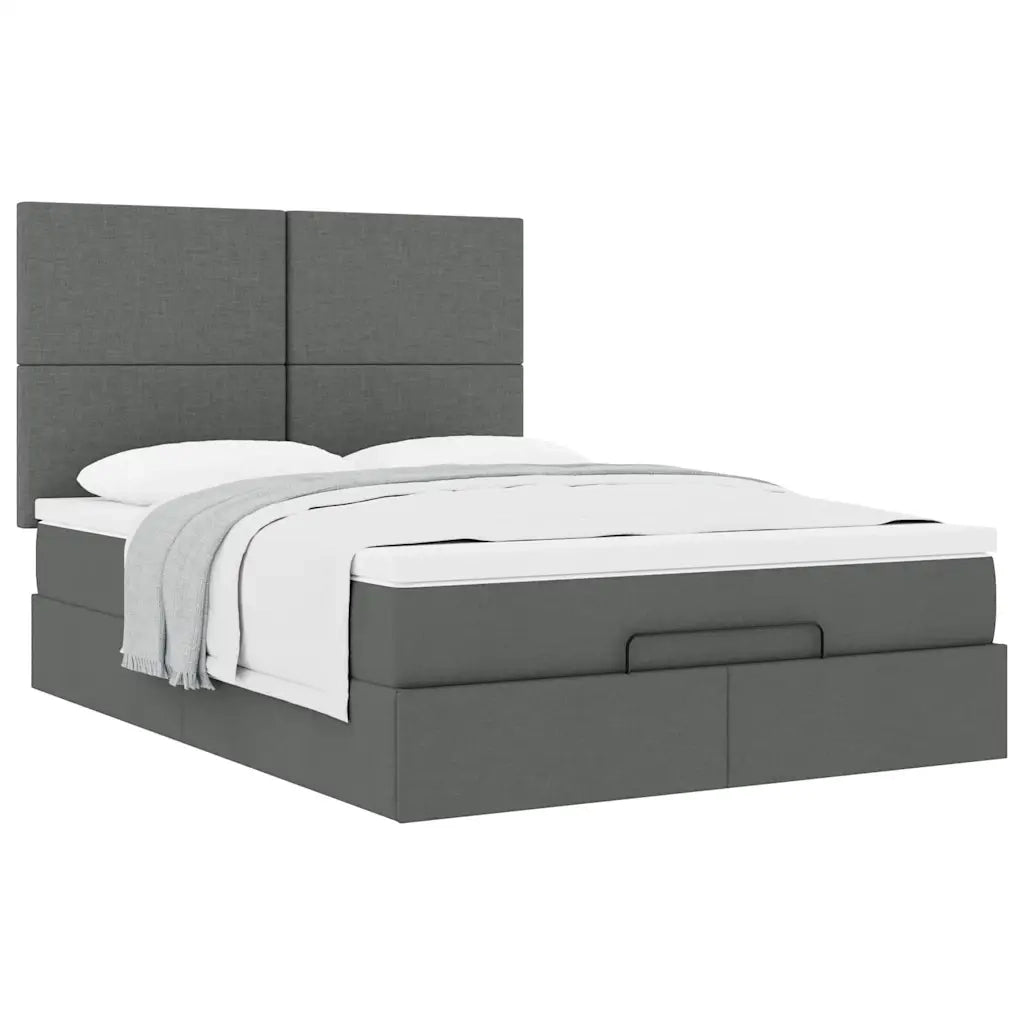 Struttura Letto Pouf con Materasso 140x190 cm in Tessuto 3313072