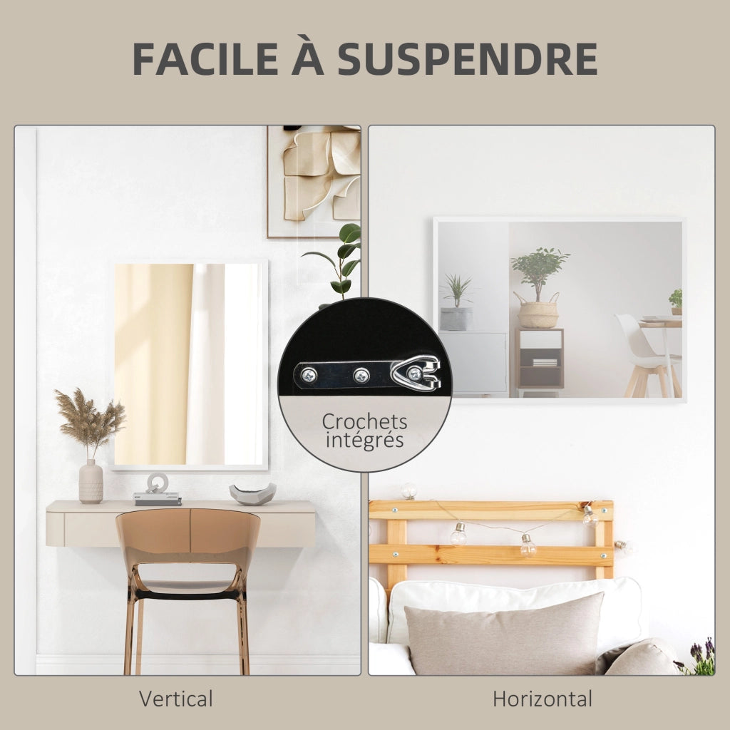 Specchio da parete rettangolare ¨C Xylo ¨C 60x80 cm bianco MDF per bagno