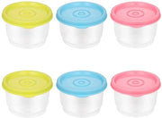 Contenitori alimentari con coperchio, set di 6 contenitori alimentari, scatole per snack stivocabili, set di contenitori alimentari impermeabili per la cucina, piccoli contenitori in plastica con coperchio per forno a microonde, adatti per congelatore.