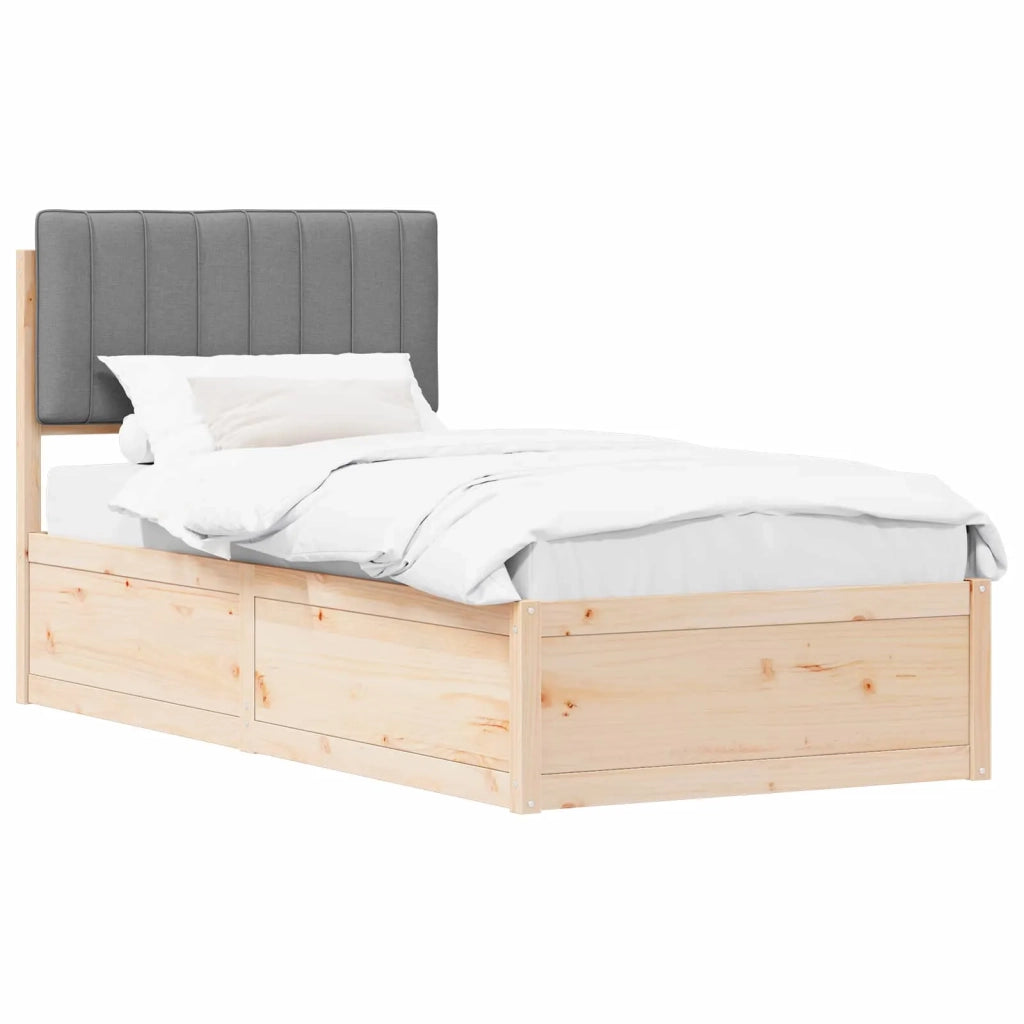 Letto con Testiera Rivestita Grigio chiaro 90 x 200 cm 877794