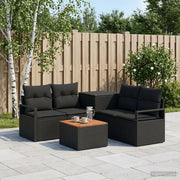 Set di divani 6 pz Nero Rattan sintetico e Acciaio 3447232