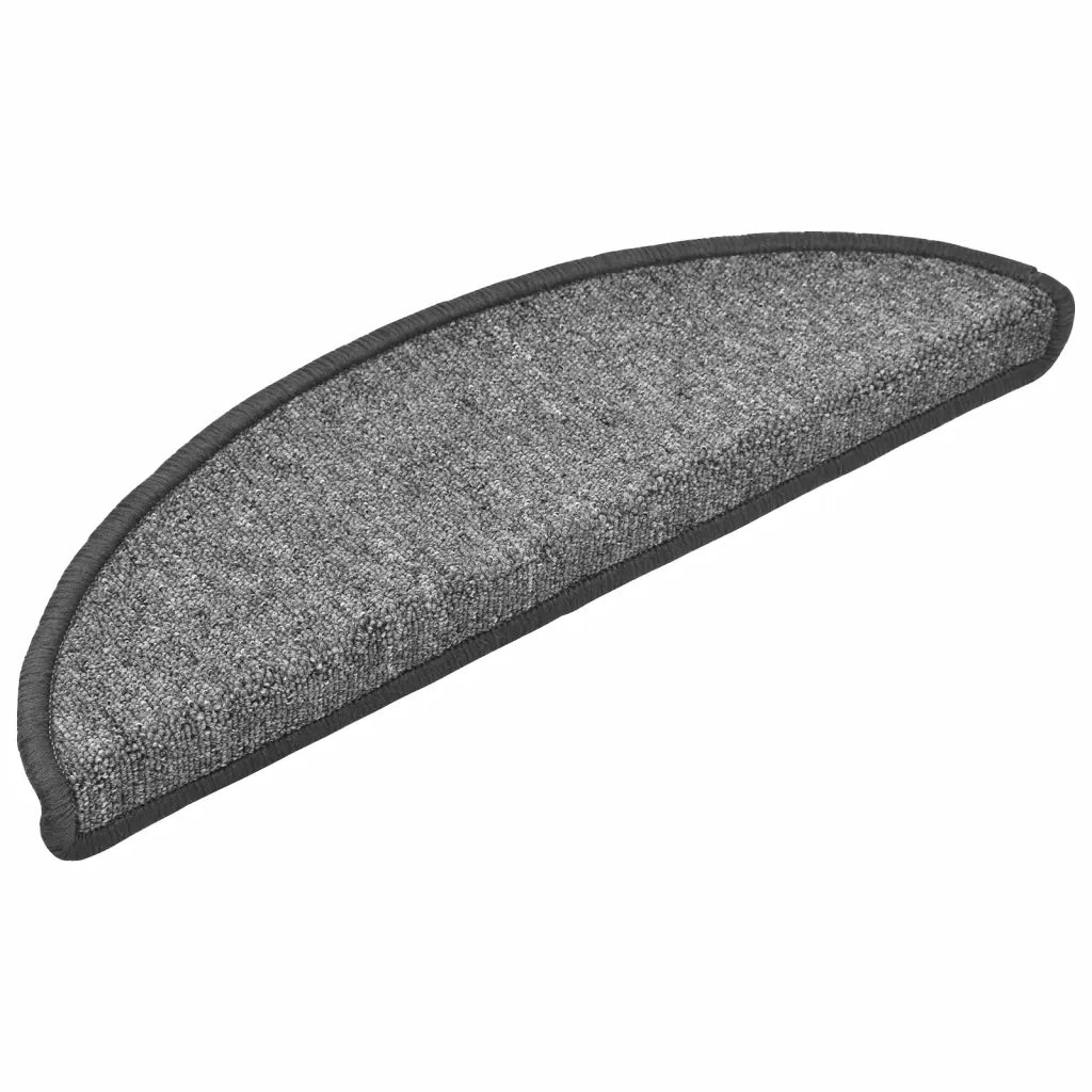 Tappetini per scale 15 pz 56x17x3 cm Grigio scuro Semicircolari 133877