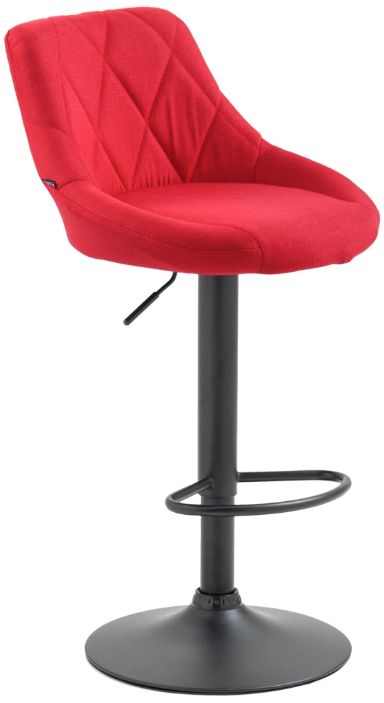 Sgabello bar LAZIO in tessuto rosso,nero