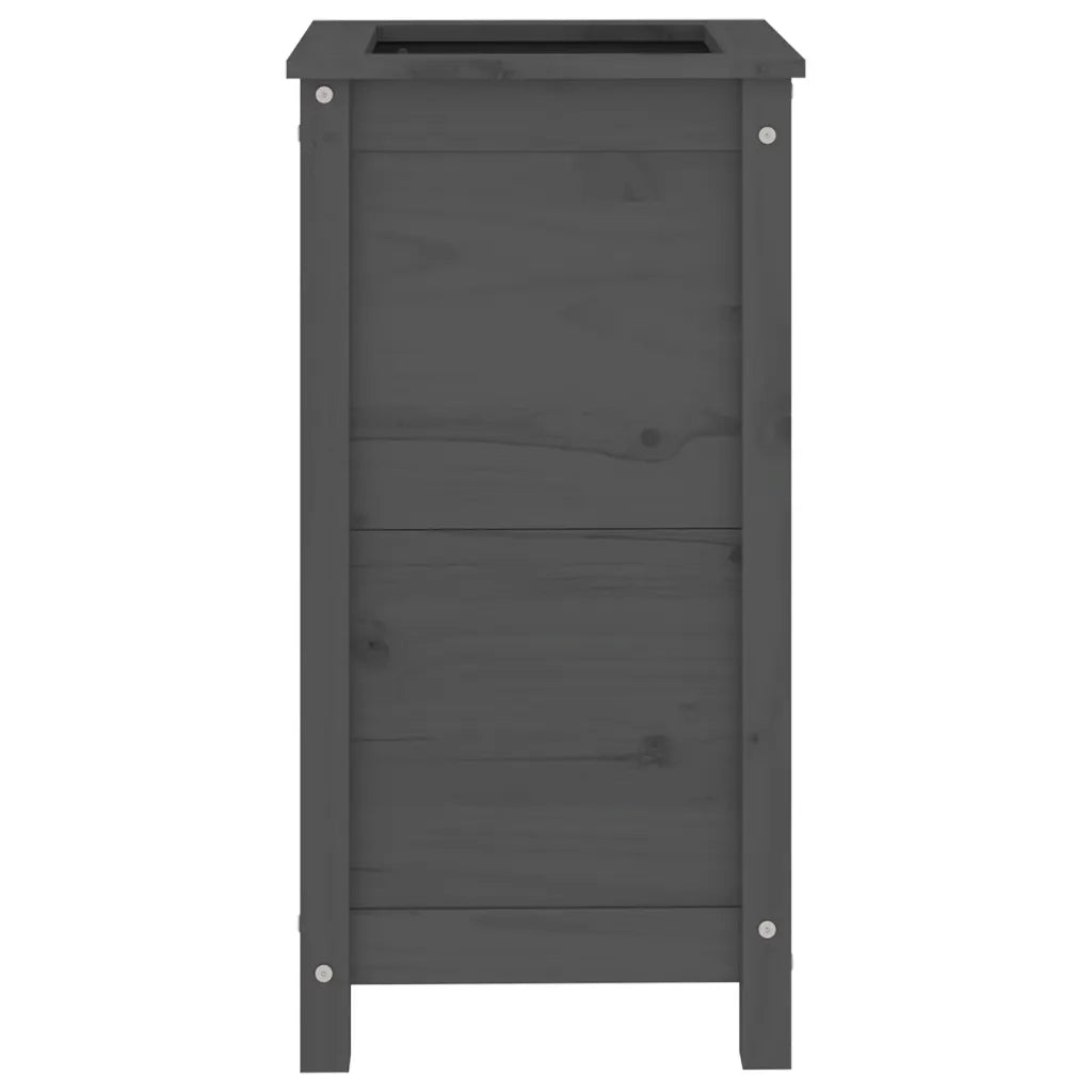 Fioriera da Giardino Grigia 40x40x78 cm Legno Massello di Pino 825277