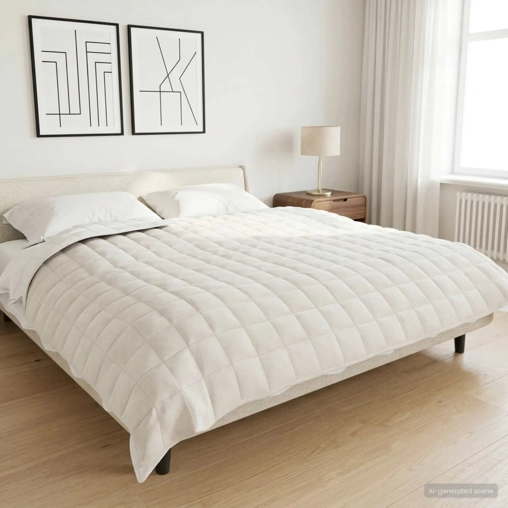 Coperta Ponderata Bianco 200 x 220 cm 9 kg 100% Cotone 205T 3442965