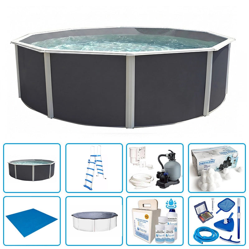 Piscina Fuori Terra Steelwhite -  5,50 X H.1,32 M - Kit Pro