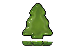 Piatto a forma di Albero di Natale Verde 20X17X2.5