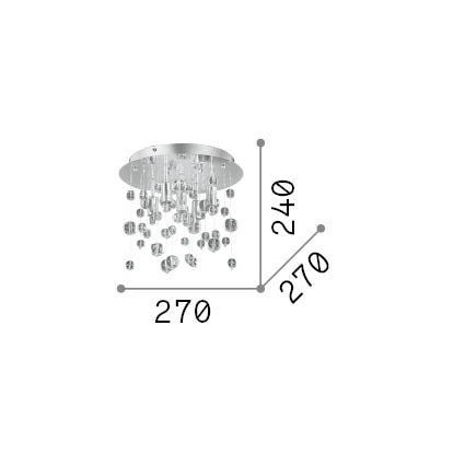 Plafoniera Contemporanea Neve Metallo Cromo 5 Luci G9 3W 3000K Luce Calda