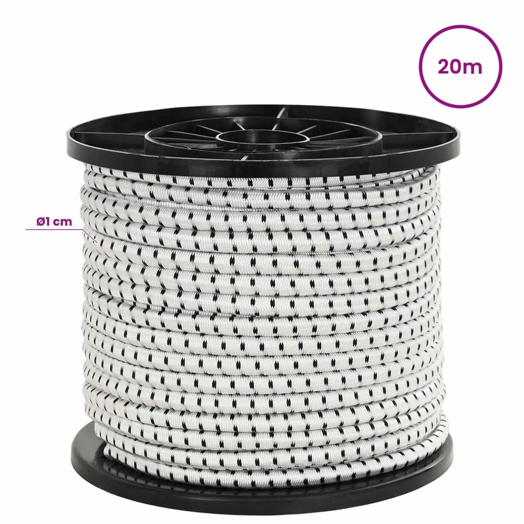 Corde Bungee con Ganci 10 mm Nero e Bianco PP e gomma 42047676