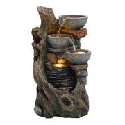Fontana da Giardino Elettrica Rustic Brook Effetto Naturale con LED