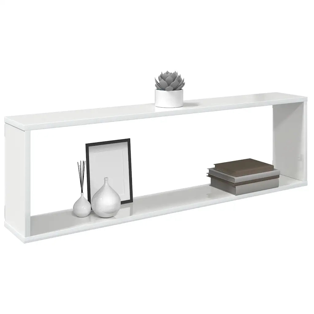Mensole Parete a Cubo 4 pz Bianco Lucido 100x15x30cm Truciolato cod mxl 33579