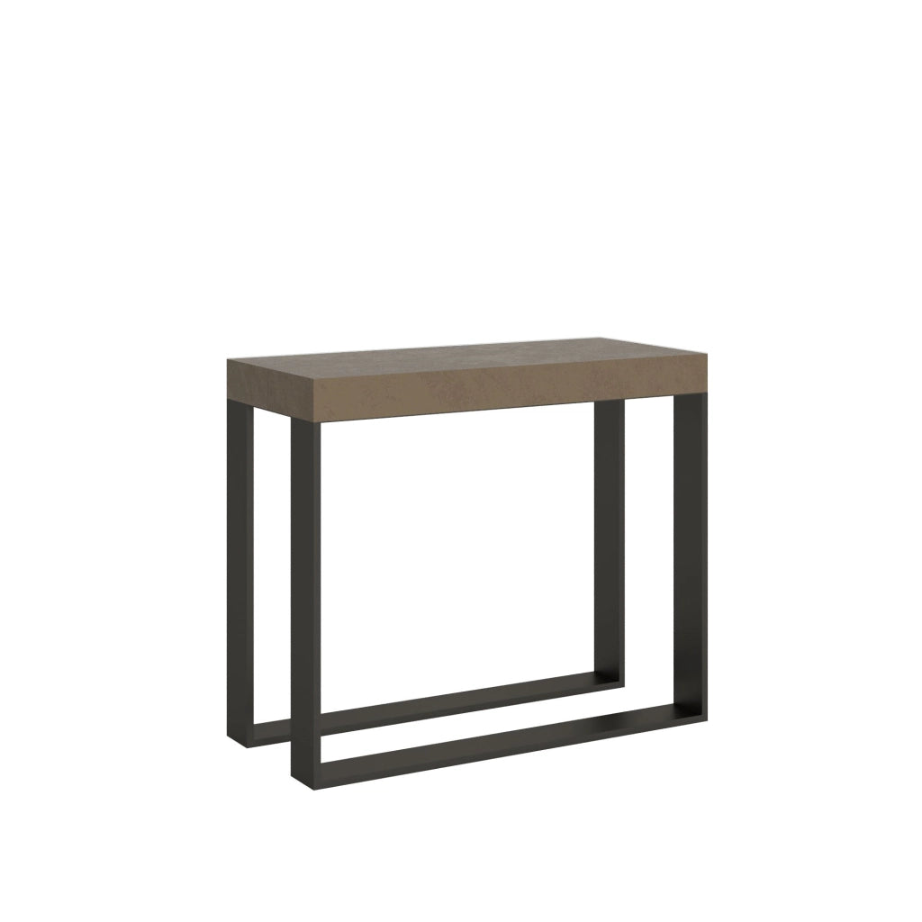 Consolle Allungabile 90-300x40x77 cm Elettra Tortora Telaio Antracite