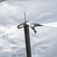 Tenda da Campeggio 4-6 Persone con 2 Camere Impermeabile con Baldacchino 590x245x193 cm  Grigio