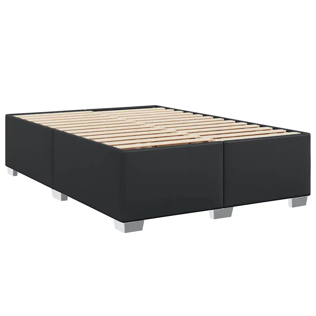 vidaXL Giroletto a Molle con Materasso Nero 160x200 cm in Similpelle