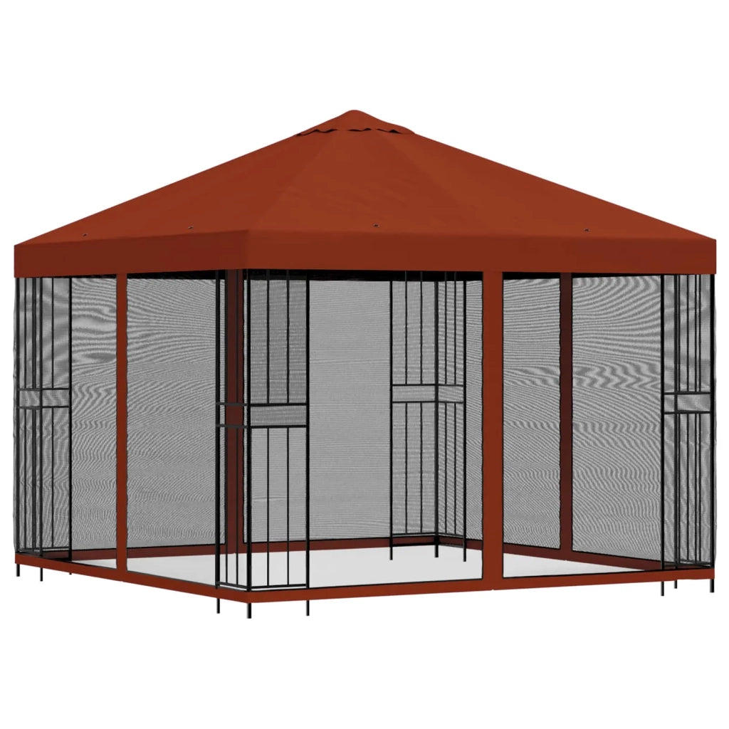 Gazebo | Pergolato da giardino con pareti laterali 3 x 3 m Terracotta