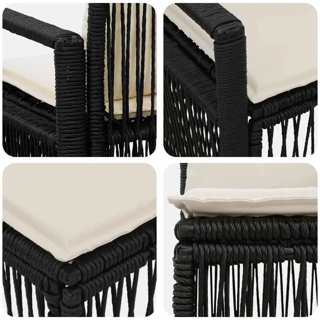 Set Divano da Giardino 7 pz 7-Numero di posti Nero polyrattan 3435769