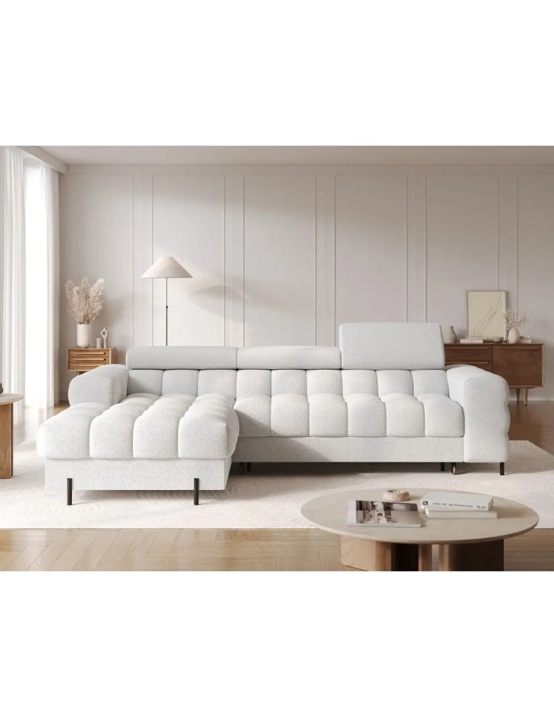 Divano angolare sinistro convertibile Grigio scuro allure contemporanea 285x99x181cm FILTRO