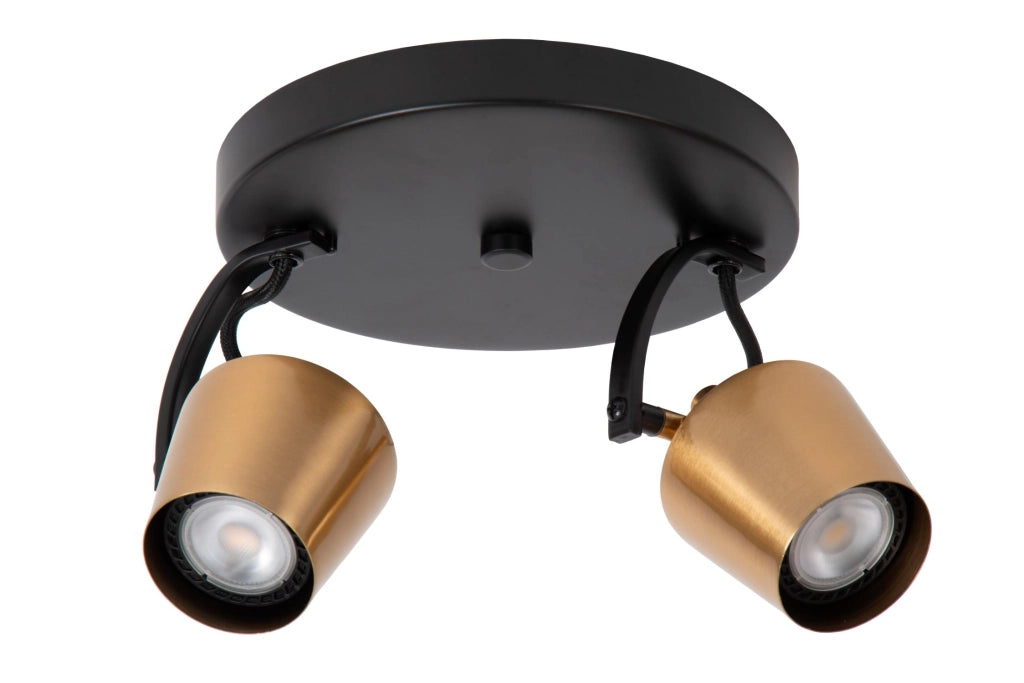 Faretto soffitto moderno EMILE 2xGU10 oro/nero Lucide