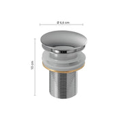 Piletta clic clac 01 in acciaio inox universale 9-10 x 6 x 6 cm