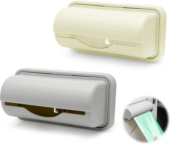 Dispensatore di sacchetti della spazzatura - 2 pezzi - Bianco - 15 x 6,5 cm