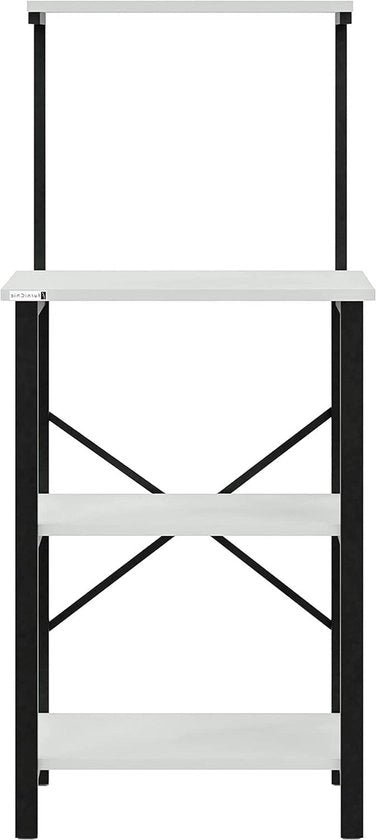 Rack da cucina con 4 pannelli - Racks da forno in piedi in design industriale bianco 60x40x128 cm cassettone magnetico