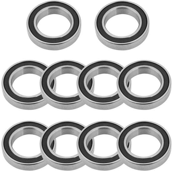 Laghi a guscio in gomma 15mm/24mm/5mm - 10 pezzi - Bloccati a doppia guaina - Profondità con alta velocità - Acciaio del lager - Unico carrello - Laghi miniaturizzati