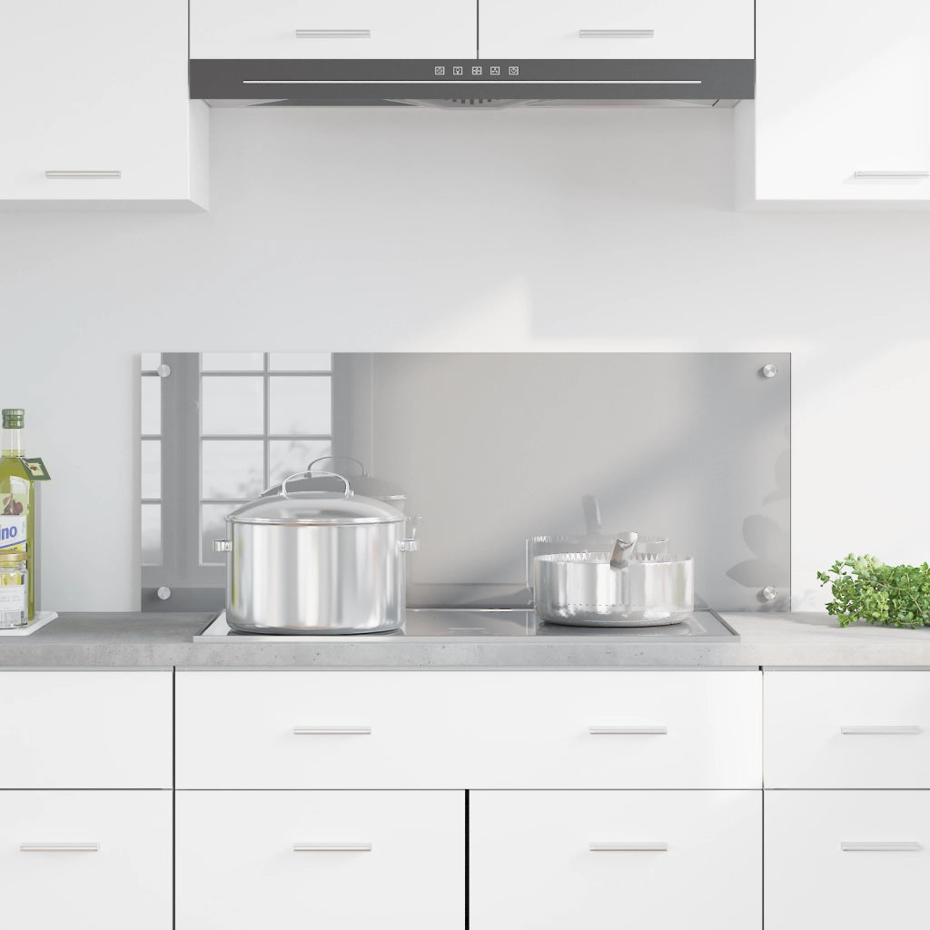 Schienale Cucina Grigio Chiaro 100x40x0,6 cm in Vetro Temperato -