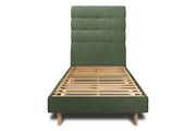 Letto 90x190 cm con testata imbottita - Tessuto Tela opaca
