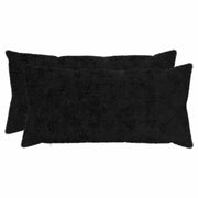 Federa 2 pz HEERLEN Nero 40 x 70 cm Pelliccia di Coniglio Finta 909747