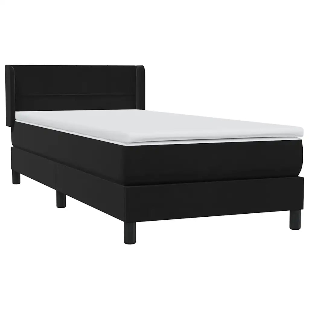 Giroletto a Molle con Materasso Nero 90x210 cm in Velluto