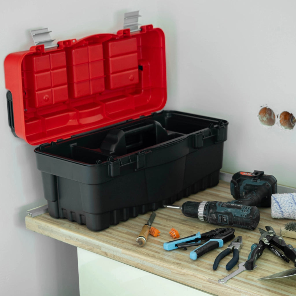 Cassetta degli attrezzi KADAX, sistema di organizzazione utensili professionale per officina.