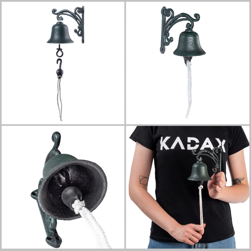 Campanello in ghisa KADAX per porte da giardino, campanello decorativo in stile retrò.