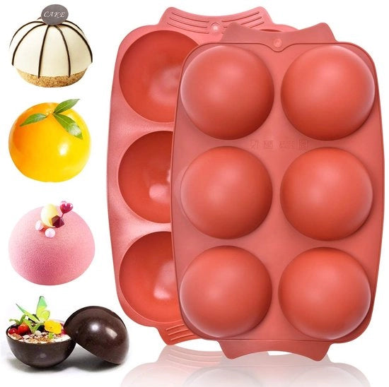 Forme a polimero di silicio - Bocchette a forma di mezzaluna - 2 pacchi di forme per dolci - Adatti per cioccolato/torta/gele - Adatti per forno/microonde/lavastoviglie - Qualità alimentare silicone
