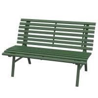 Panchina da Esterno in Alluminio a 2 Posti a Doghe, 123x67x79cm, Verde