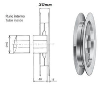 Puleggia passante in ferro zincato per cinghia - Puleggia da 22 cm