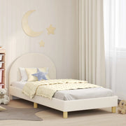 Struttura letto bambini con testata-Giroletto per bambini Crema 80 x 200 cm Boucl¨¦ 816281