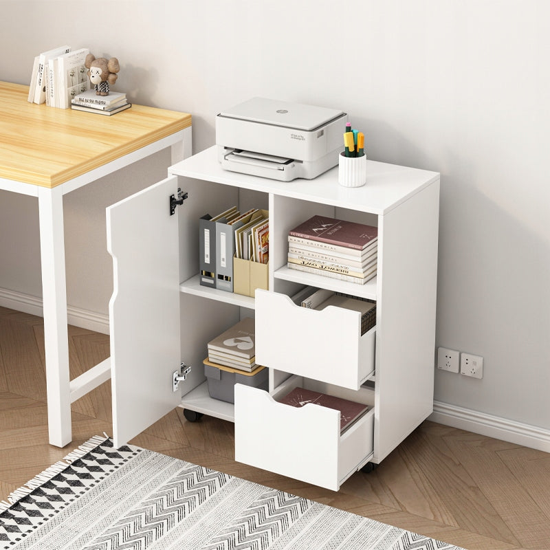 Armadio verticale, supporto per stampante, scaffale, tavolino moderno, 3 ripiani, 60 cm