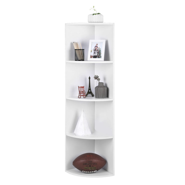 Libreria Valora CORNER SHELF bianca dal design moderno per soggiorno