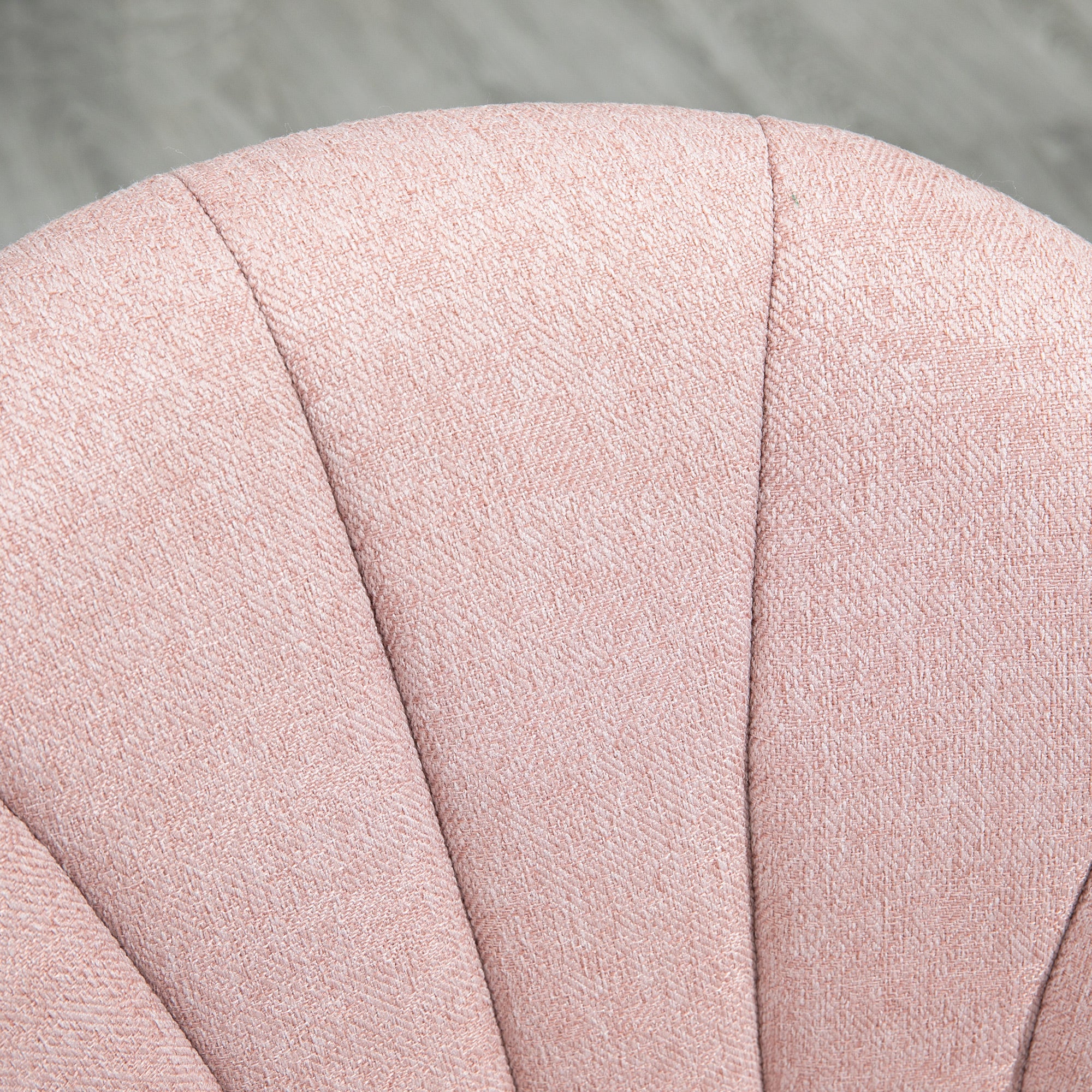 Set 2 Sedie Imbottite 55,5x59x81 cm in Tessuto Effetto Lino Rosa e Oro