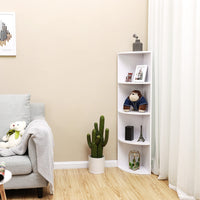 Libreria Valora CORNER SHELF bianca dal design moderno per soggiorno