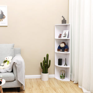 Libreria Valora CORNER SHELF bianca dal design moderno per soggiorno