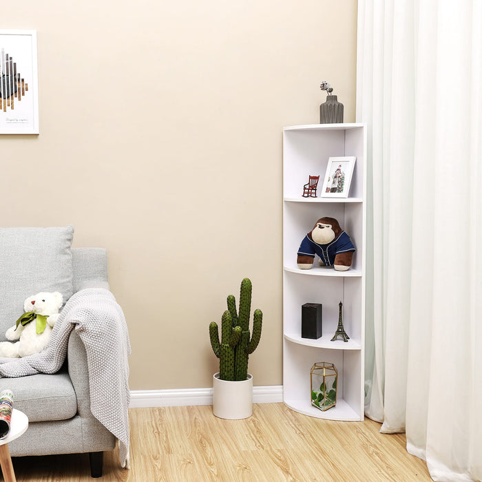 Libreria Valora CORNER SHELF bianca dal design moderno per soggiorno