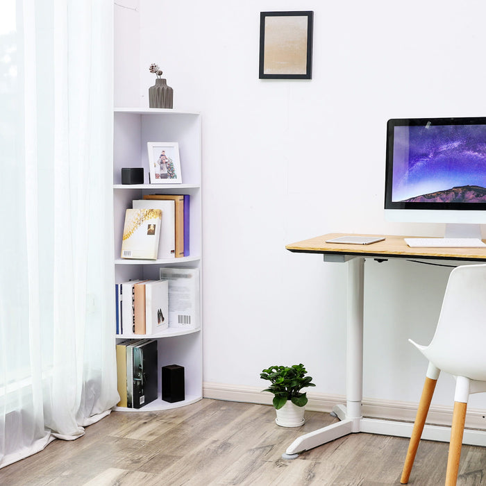 Libreria Valora CORNER SHELF bianca dal design moderno per soggiorno