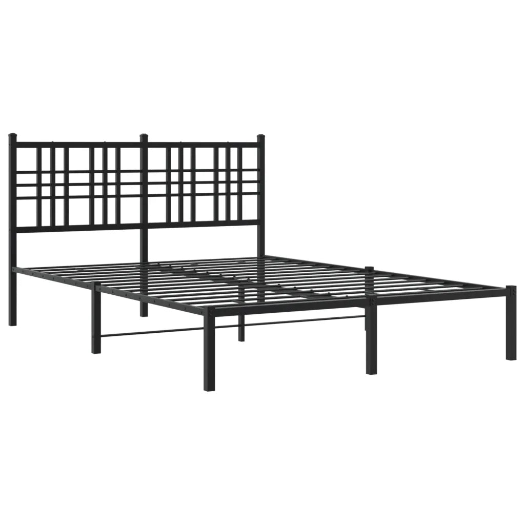 Giroletto con Testiera-Struttura Letto con testiera in Metallo Nero 140x190 cm 113917