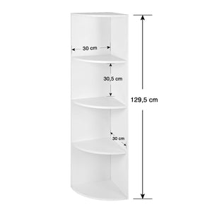 Libreria Valora CORNER SHELF bianca dal design moderno per soggiorno