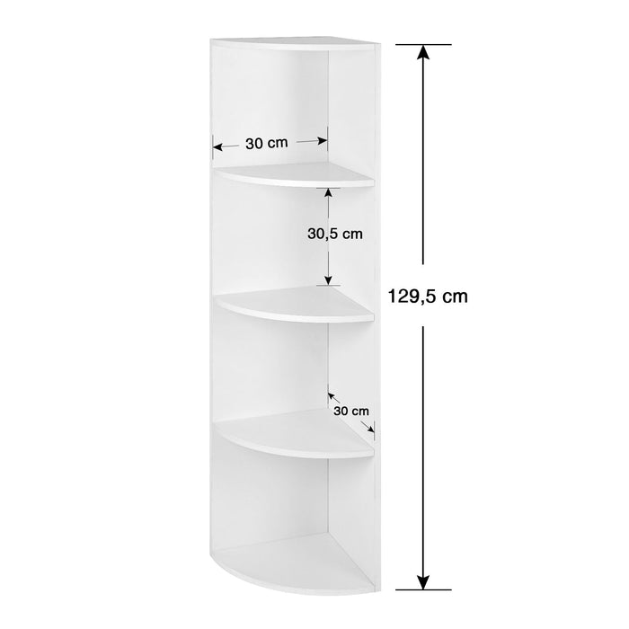 Libreria Valora CORNER SHELF bianca dal design moderno per soggiorno