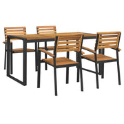 Set Pranzo da Giardino 5 pz Legno Massello di Acacia e Metallo 3155408