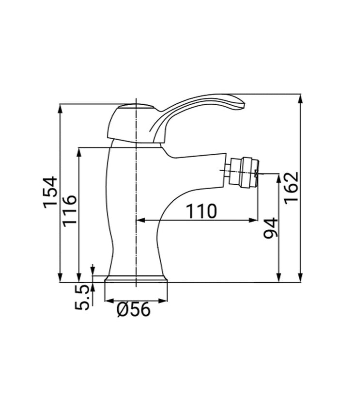 Miscelatore bidet bronzato vecchio ottone